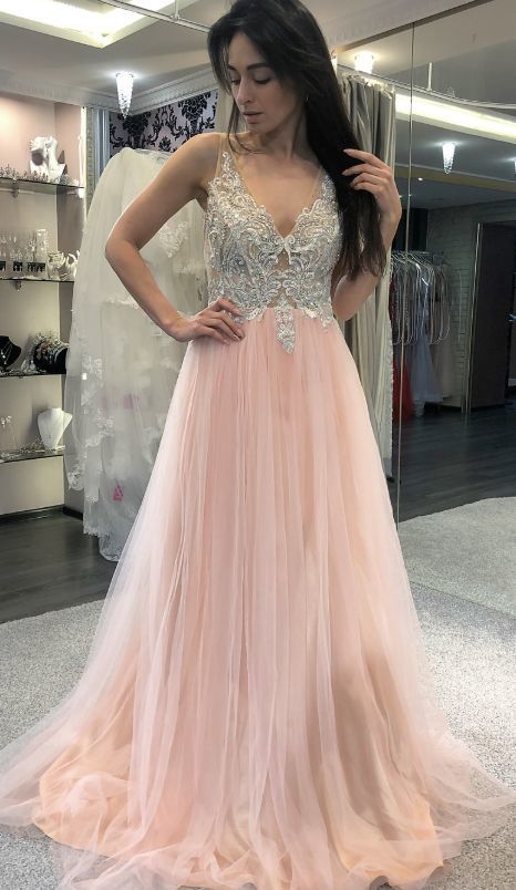 Princess Pink Tulle Long Prom Dress Graduation Dress cg12663