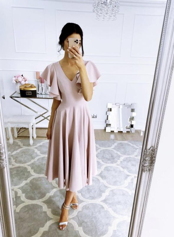 Pink chiffon short dress prom dress cg12831