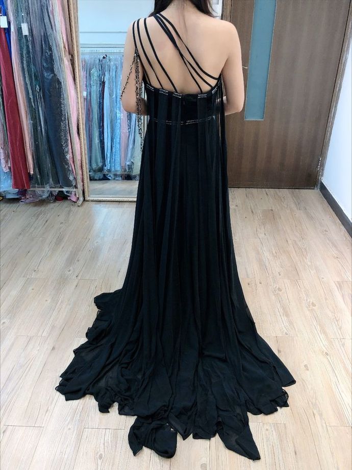 Beautiful one shoulder chiffon prom dress cg12843