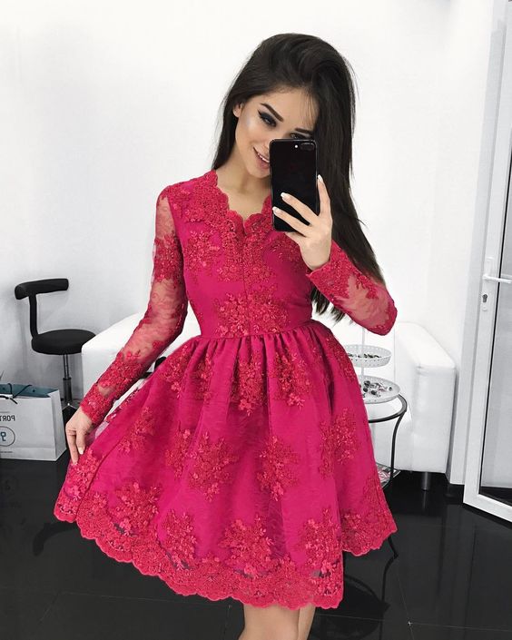 A line Homecoming Dresses,Homecoming Dress,Lace Homecoming Dresses cg12896