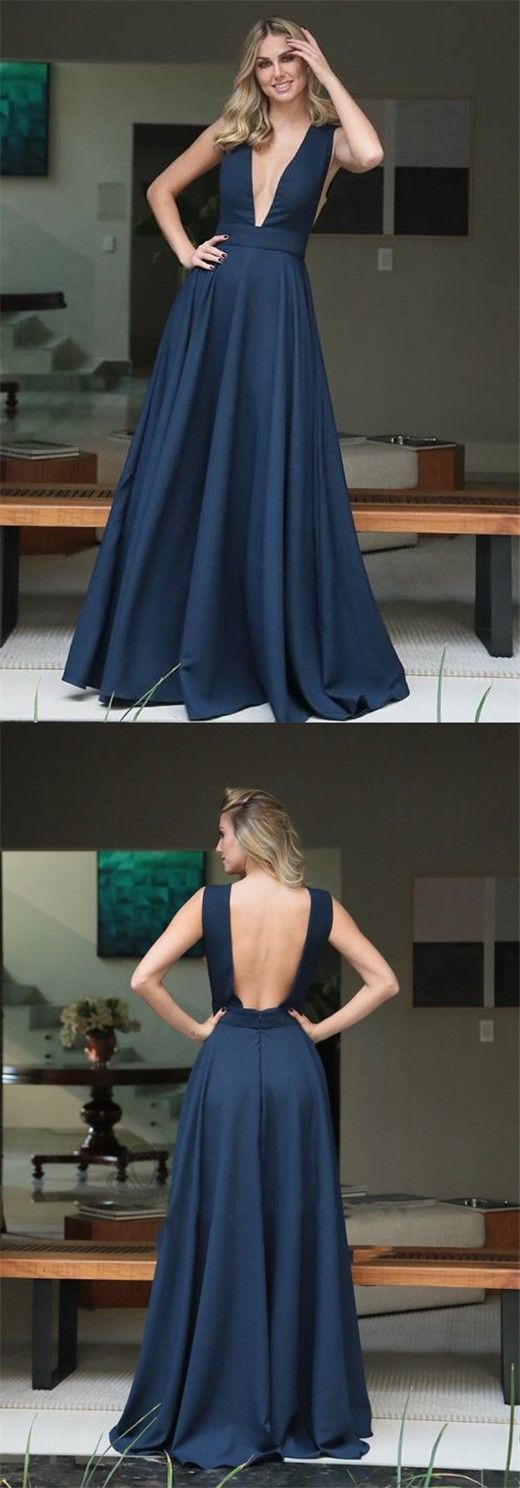 Modest Prom Dresses Long Dark Navy Formal Dresses For Teens cg12970