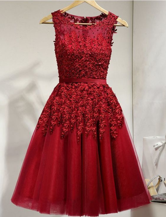 Homecoming Dress,Lace Appliques Junior Formal Dress cg13184