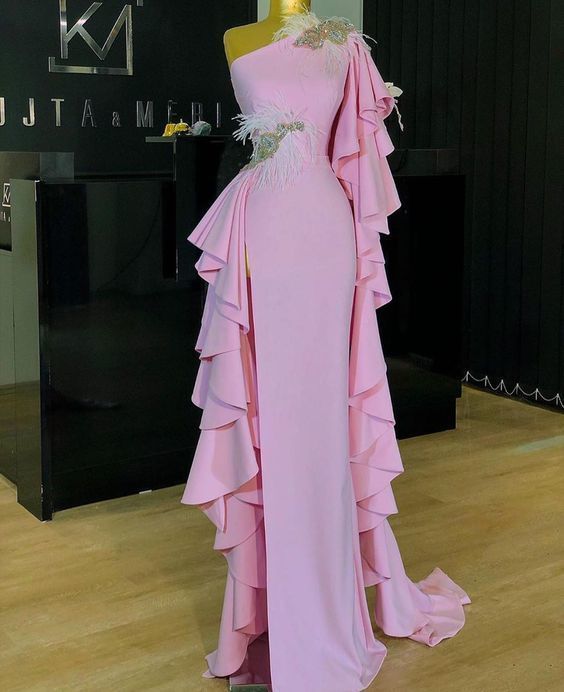 Pink long prom dress, evening dress cg13314
