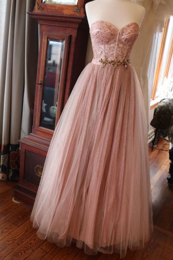Sweetheart Pink Long Prom Dress cg13345
