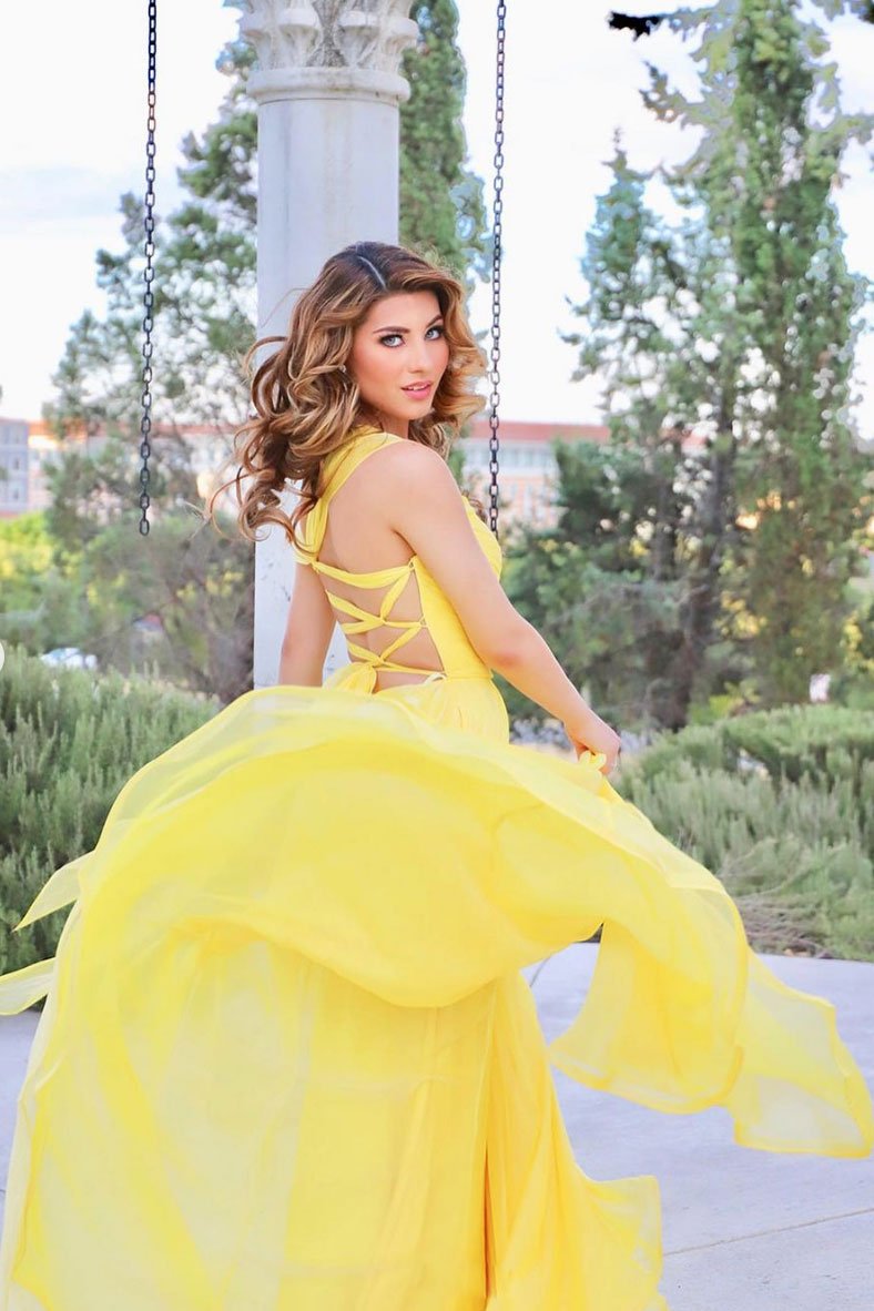 Yellow chiffon long prom dress yellow chiffon evening dress cg13566