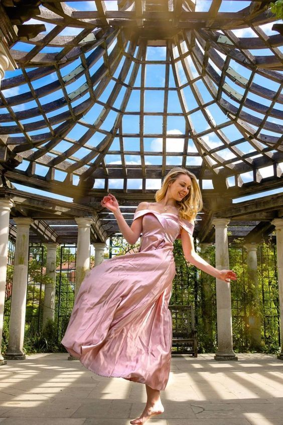 Off the Shoulder Pink Slide Slit Long Formal prom Dress cg13734