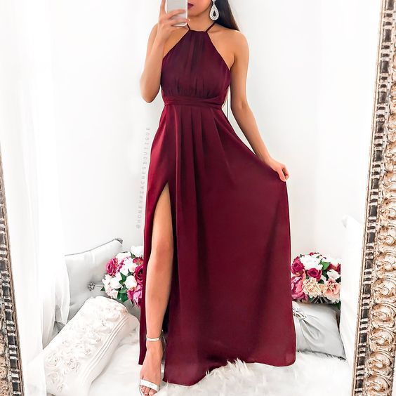 Halter Neck Long Prom Dress, Charming Prom Dress cg13741