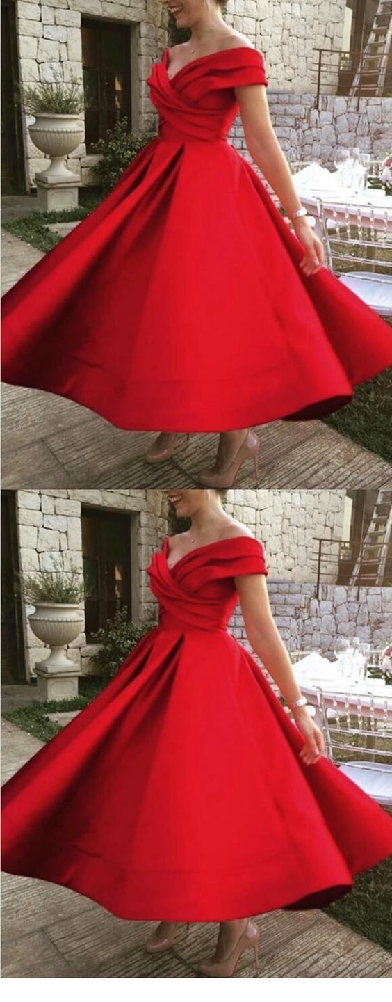 Off Shoulder Red Prom Dresses, Formal Women Evening Gown cg13759