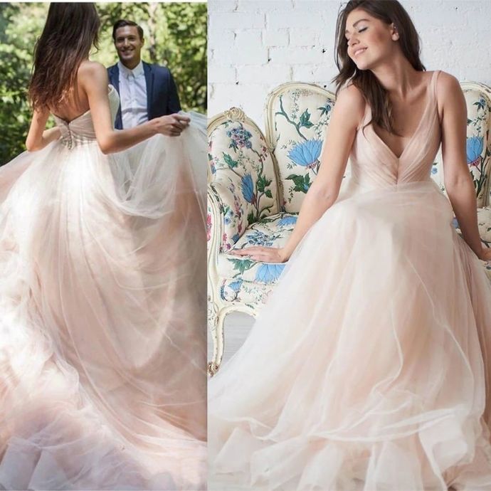 A-Line Prom Gown,V-Neck Evening Dress,Sleeveless Prom Gown cg13936