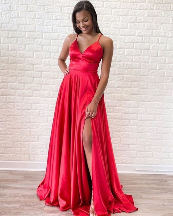 Charming Spaghetti Straps A-Line Prom Dresses cg14088