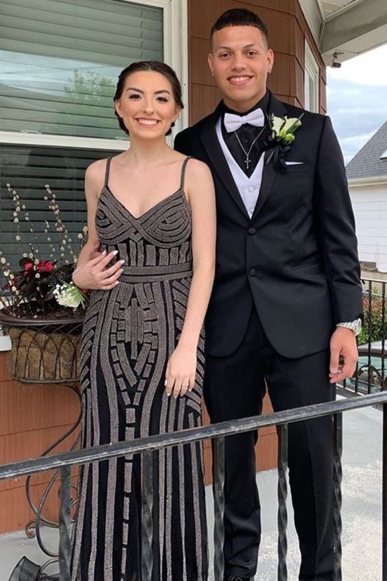 Spaghetti Straps Mermaid Black Evening prom Dresses cg14089