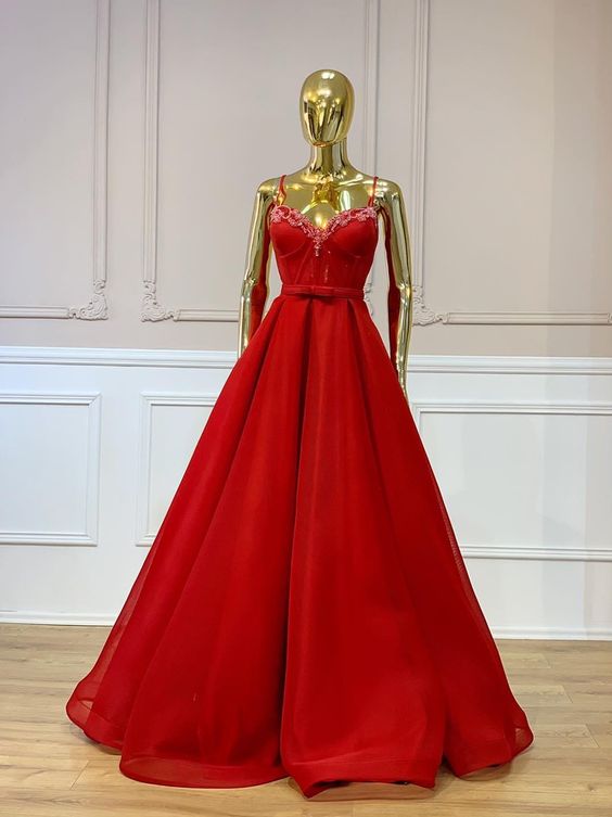 Red Prom Dresses Lace Appliques long gown cg14095