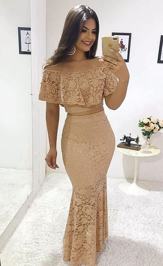 Simple lace long prom dress formal dress cg14116