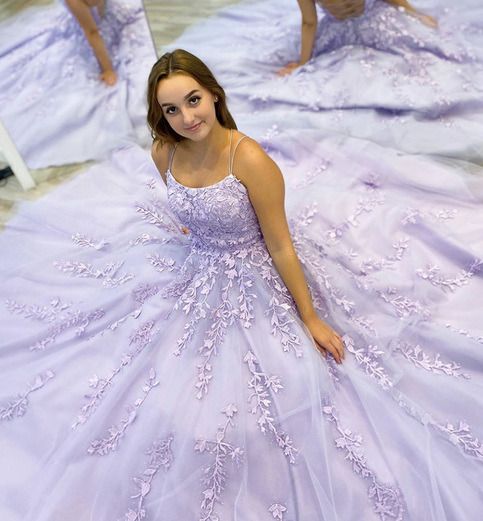 Purple lace long prom gown purple formal dress cg14222