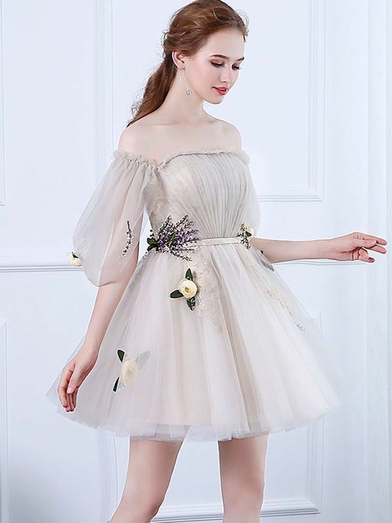 Mini Off-the-Shoulder Cocktail Homecoming Dress,Charming Party Dress cg14344