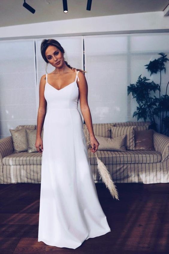 Simple Long Open Back Prom Dress cg14387