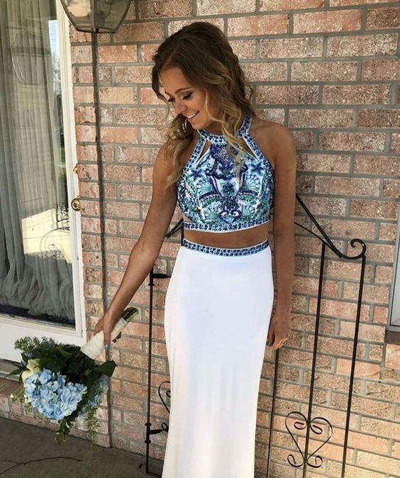 Two Piece Mermaid Long Prom Dress cg14471