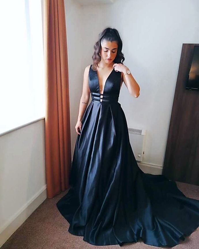 Charming V-Neck A-line Prom Dresses,Long Prom Dresses,Cheap Prom Dresses, cg14656