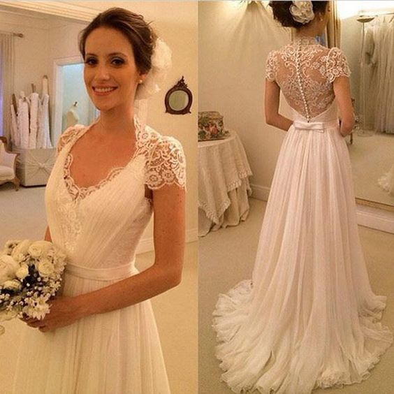 Elegant Cap Sleeve See Through Lace Top Sheath Cheap Prom Dresses cg14721