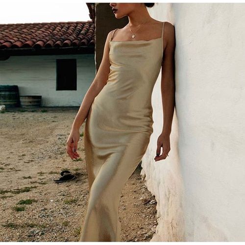 Club Party Gold Dress Women Dress Long Spaghetti Strap Backless Sexy Long Dresses Bodycon Dress Prom Dress cg14887