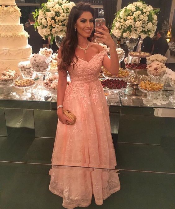 Off the shoulder long prom dress cg14926