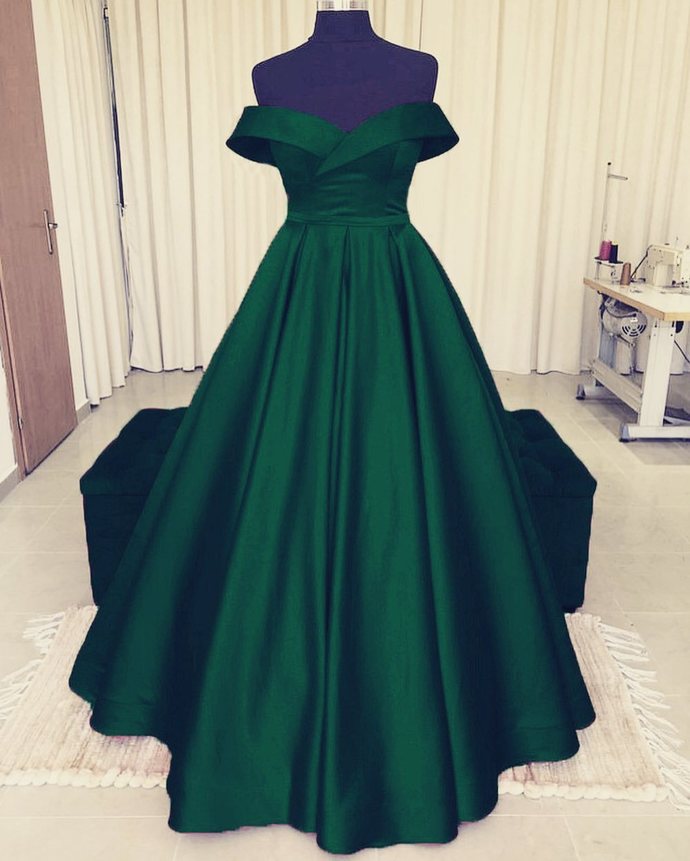 ball gown off the shoulder green prom dresses long evening gown cg14952