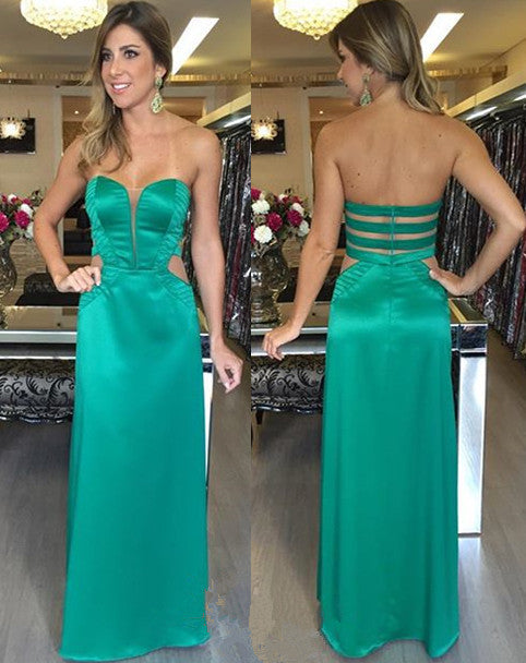 Natural Long Sweetheart Zipper Green Evening Dresses 2020 Elegant Sleeveless Prom Dresses cg15056