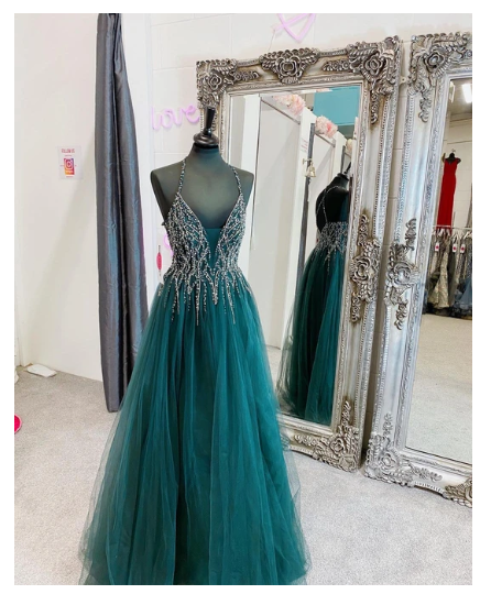 V-Neck Beaded Prom Dress, Long Prom Dresses ,Formal Prom Dress cg15128