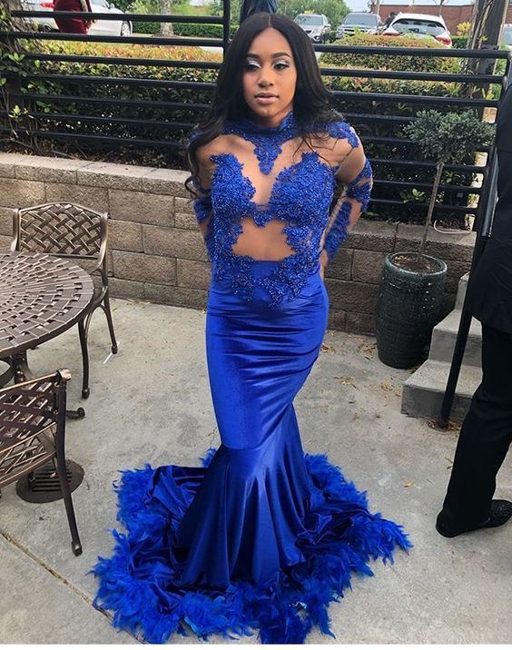 Royal Blue Long Prom Dress , Mermiad Prom Dress cg15134