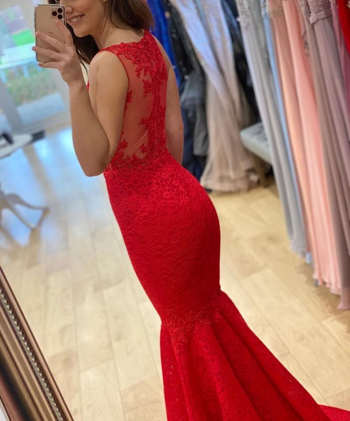 Mermaid Red Prom Dress, Long Prom Dresses ,Formal Prom Dress cg15148