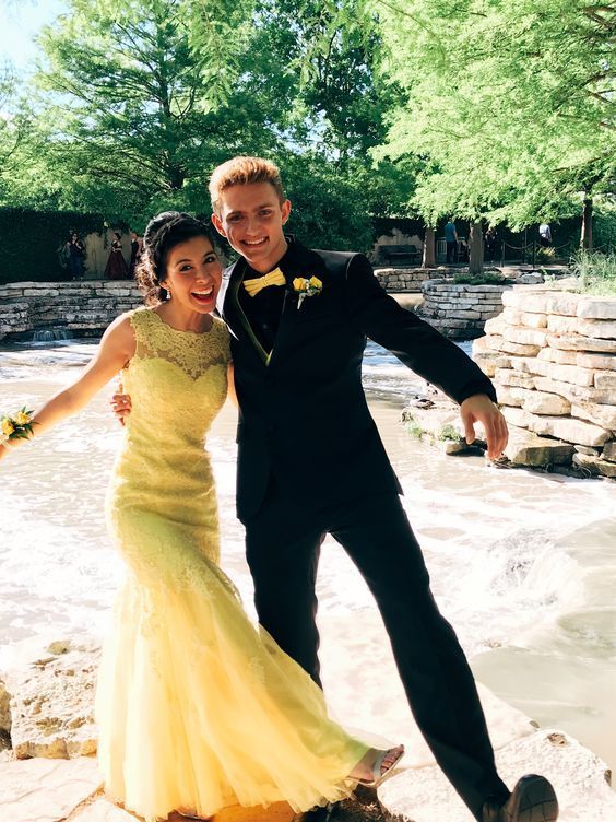 Yellow Mermaid Long Prom Dress , Charming Prom Dress cg15169