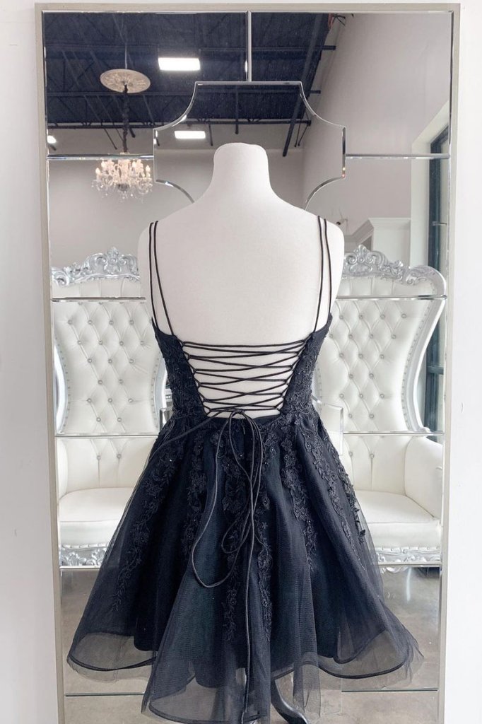 BLACK COCKTAIL DRESS Homecoming Dress cg15186