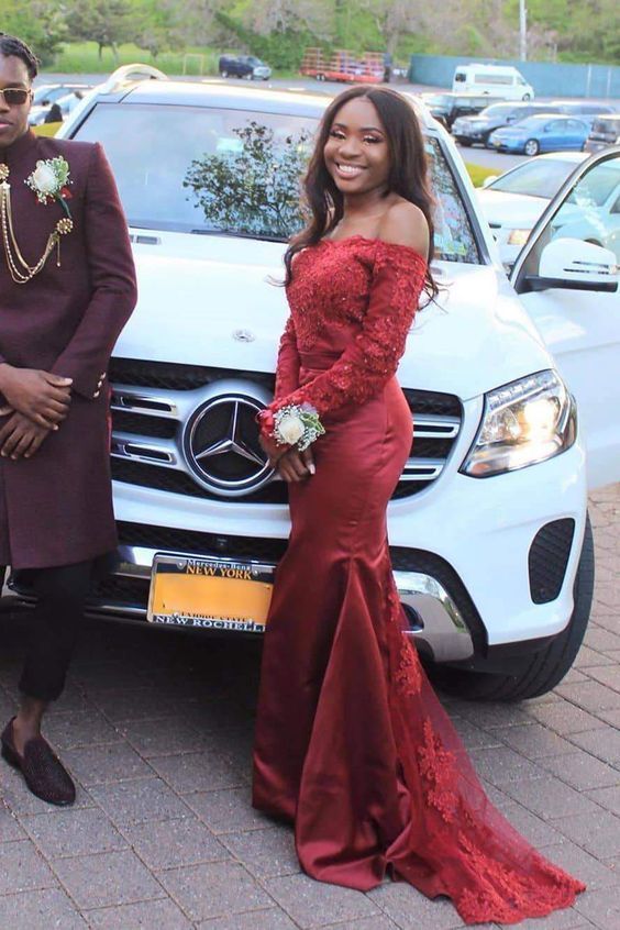 Amazing Off The Shoulder Long Sleeves Mermaid Floor Length Prom Dress cg15229