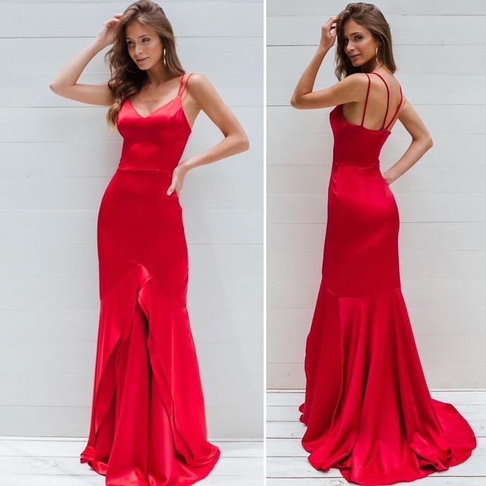 Satin Mermaid Prom Dress, Prom Dresses, Formal Prom Dress cg15237