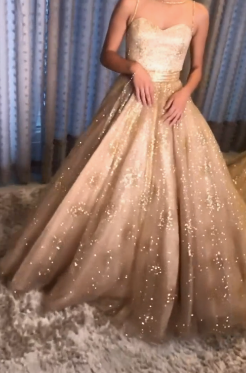 Sparkle A-Line Prom Dresses With Sequins cg15348