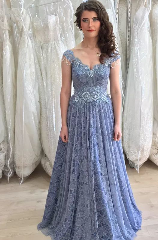 A Line Lace Long Prom Dress, Charming Prom Dress cg15460