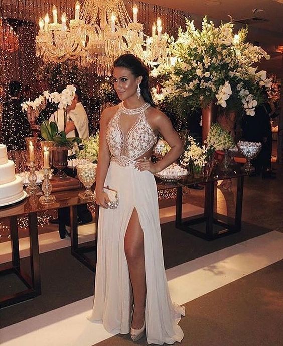 Chiffon Long Prom Dresses With Beading cg15478