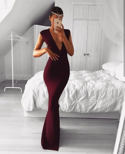 Mermaid V Neck Sleeveless Prom Dress cg15584