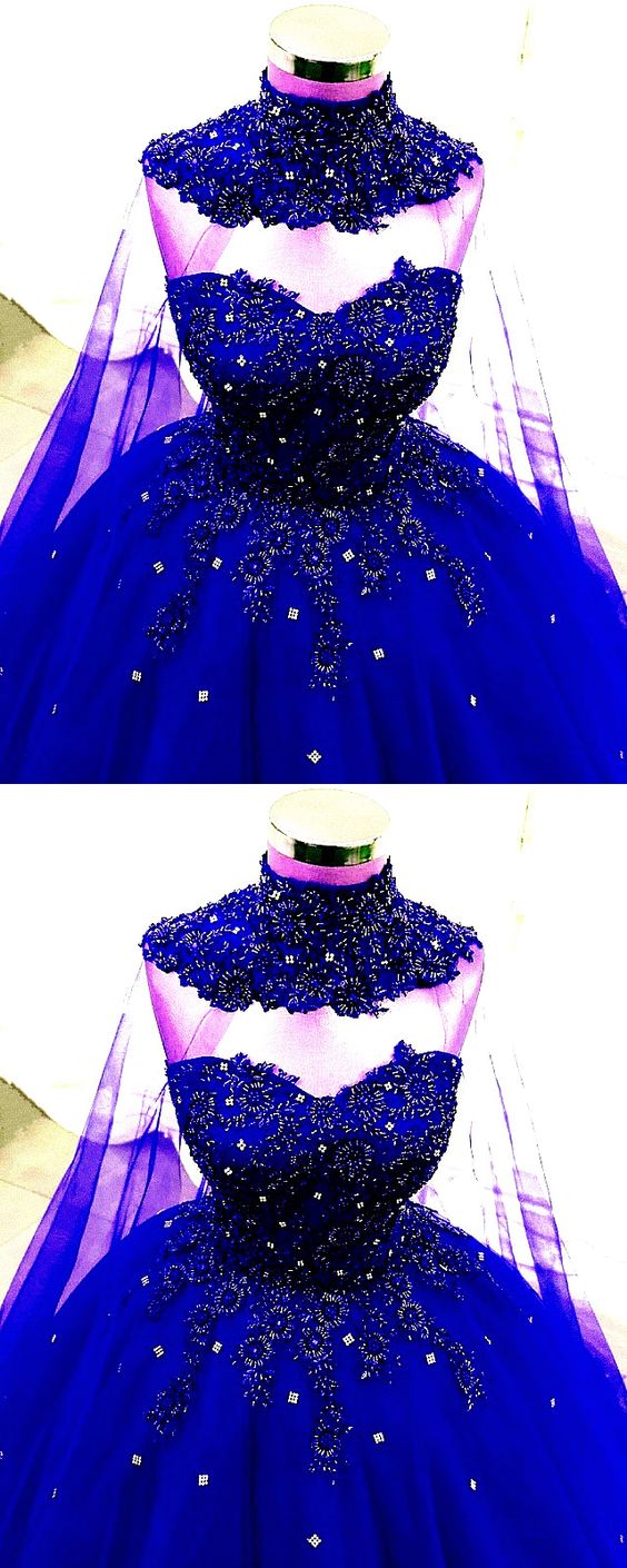 Luxury Lace Beaded Sweetheart Ball Gown Wedding Dress With Cape PROM DRESS  cg15614