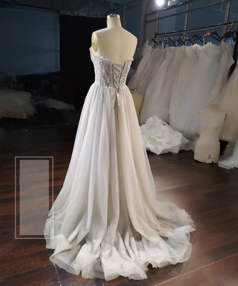 Light Champagne A-Line Beaded Sweetheart Long Prom Dress, Eveing Dress Formal Dress cg15681