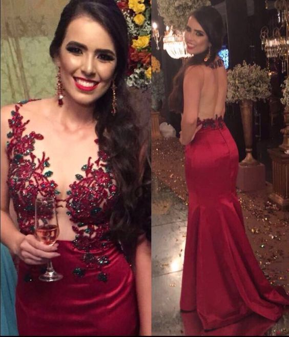 Open Back Mermaid Long Prom Dress, Charming Prom Dress cg15694