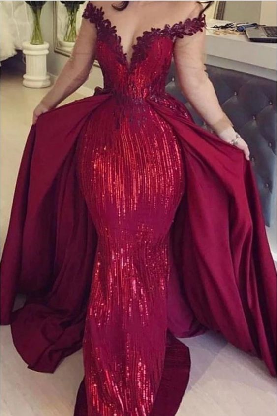 Mermaid Sparkling Long Prom Dress Formal Evening Dresses cg15716