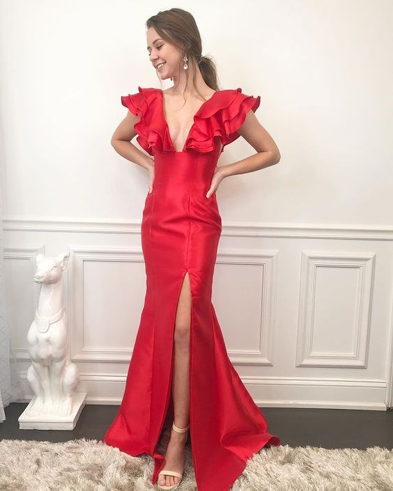 prom dresses long red evening gown cg15738