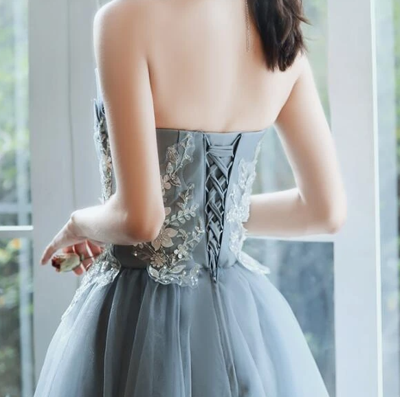 Charming Short Tulle With Lace Applique Homecoming Dresses cg15744