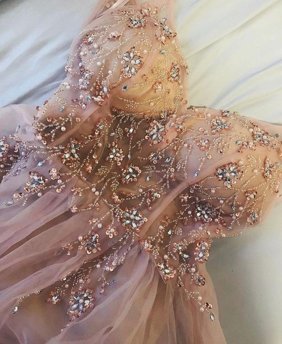 unique beaded champage tulle long formal dresses evening dresses prom dresses cg15798