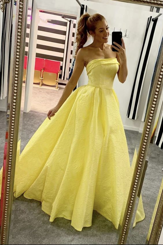Yellow long prom dress yellow evening dress cg15852