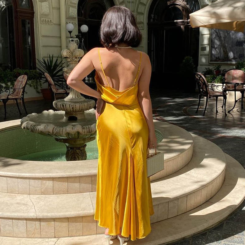 Mermaid Yellow Long Prom Dress with Slit cg15873