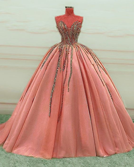 Elegant Beaded Sweetheart Ball Gown Dresses Quinceanera prom dress cg16131