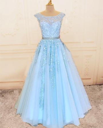 MODEST PROM DRESSES CAP SLEEVES LACE EMBROIDERY cg16250