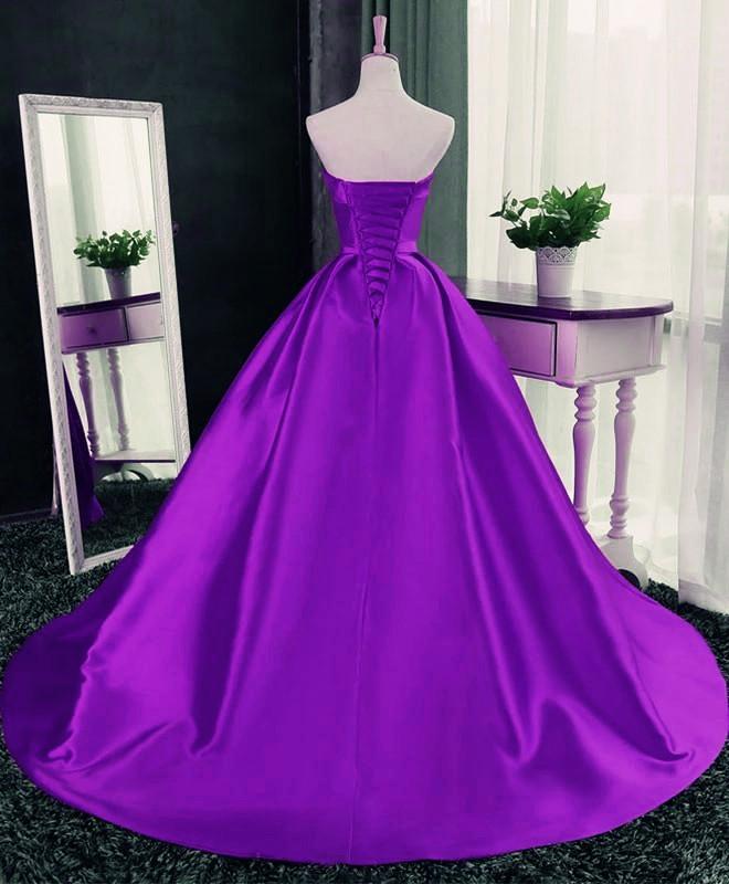 Charming Dark Red Satin Scoop Ball Gown Formal Dress, Quinceanera Dress prom dress cg16280